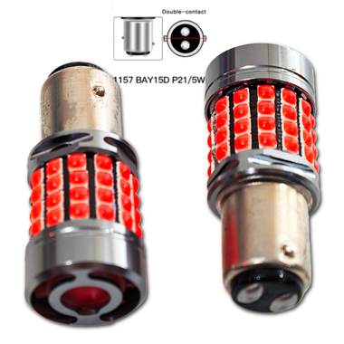 LED PREMIUM 12499 1157 P21/5W ROJA PAR